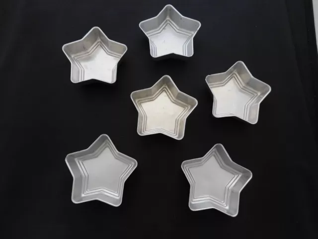 Set of Six Small Star Shaped Baking Pans - 4" in Diameter