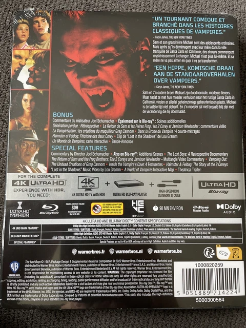 Bluray 4K UHD FR du film " The Lost Boys " Steelbook 2