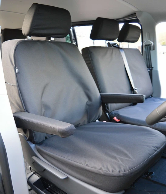 VW TRANSPORTER T5 & T6 Heavy Duty Tailored Seat Covers Black Single
