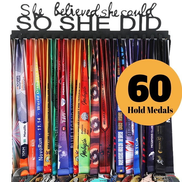 Goutoports Medal Hanger Display Medal Holder Medal Shelf She Believed She Could