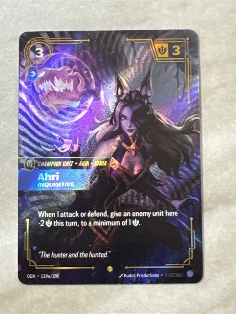 RIFTBOUND TCG AHRI Inquisitive 119a/298 Alt Art Showcase – League of ...