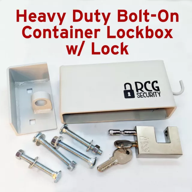 Heavy Duty Bolt-On Container Lockbox w/ D-Style Lock, Lock Box Mounting Template