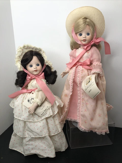 15” Pair Of Porcelain Marjorie Spangler Dolls Genevieve & Samantha Set Of 2 #O