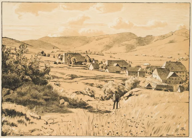 H. THOMA (1839-1924), Bernau, Dorf im Schwarzwald,  1898, Algraphie Realismus