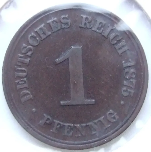 Moneta Reich Tedesco Impero 1 Pfennig 1875 A IN Very fine / Extremely