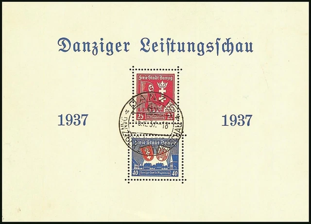 13542) Danzig Bl.3I gestempelt Leistungsschau-Block gepr. Kniep BPP Mi. 280,-