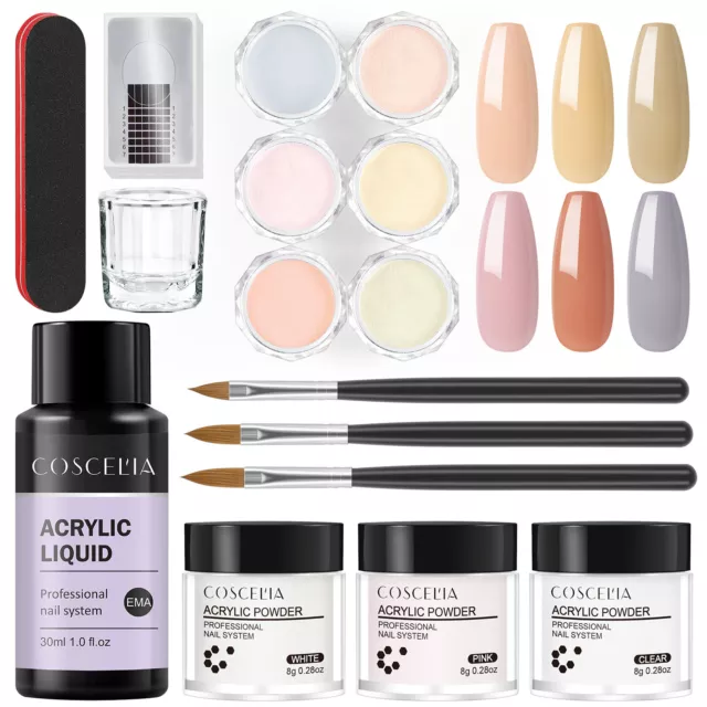 Full Acrylic Nail Kit Starter Kit EMA Acrylic Monomer Liquid Acrylic Brush Tips