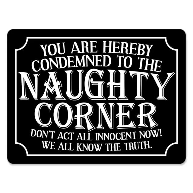 NAUGHTY CORNER Funny Metal Signs Garage Shed Bar Pub Joke Man Cave Rude Sign UK