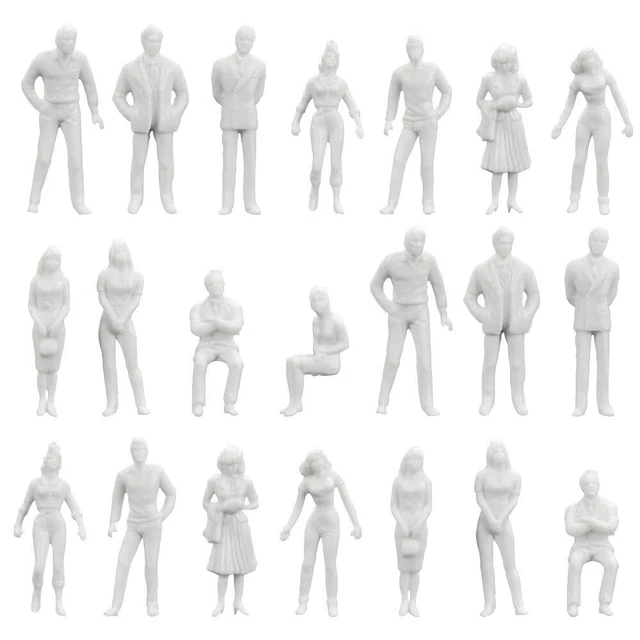 Lot De 100 Figurines Peintes à L'échelle 1/100 – Masculines Et Féminines, Poses Variées, Prêtes à Exposer