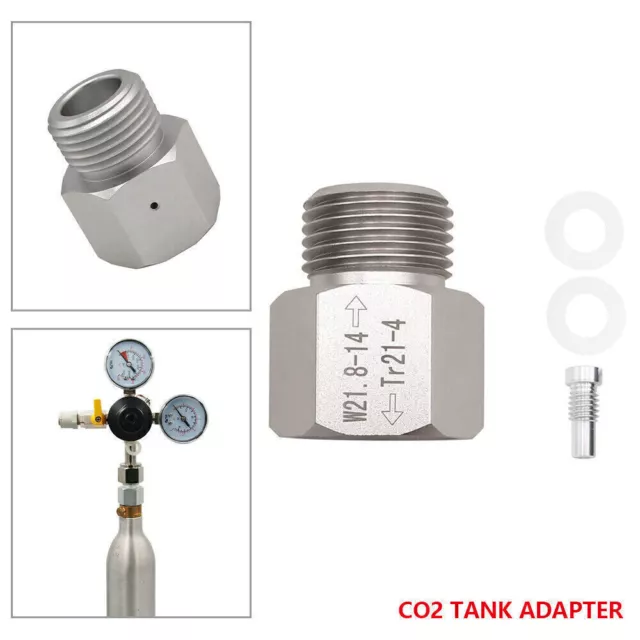 CO2-Zylinder Regler Adapter TR21-4 auf W21.8-Anschluss für Sodastream Silver