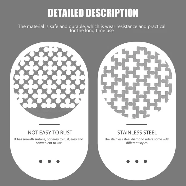 1 Set DIY Zeichnung Herrscher Diamant Mesh Herrscher Edelstahl Mesh Herrscher 4