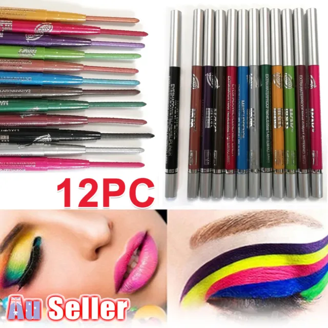 12 Color Shadow Eyeliner Pro Makeup Set Eyeliner Pencil Eye Shadow Lip Cosmetic