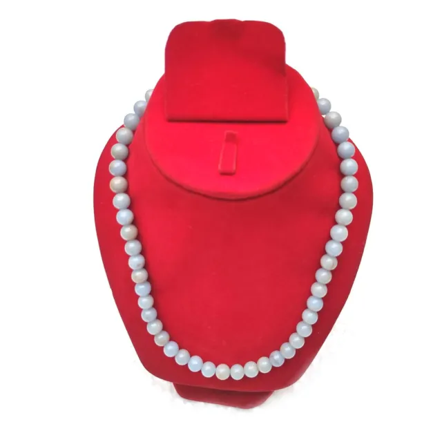 Collier de perles rondes en cristal d'angélite 15 pouces, perles de 8mm,...