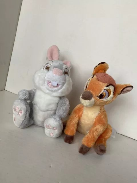 Bambi And Thumper Lot Soft Toy Small Disney Plush Flower World Store 7” Beanie &