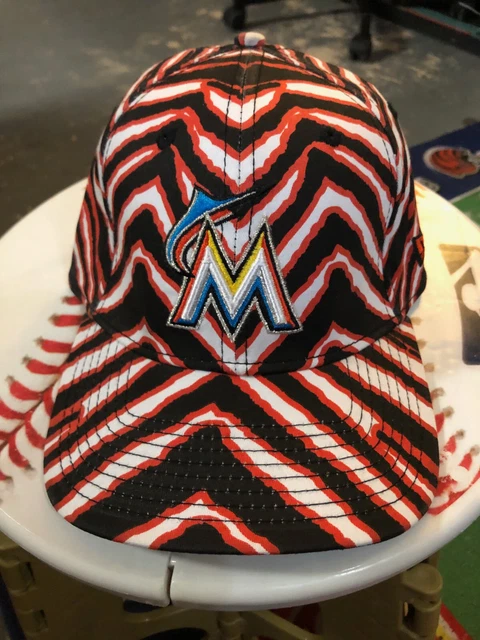 Miami Marlins MLB Zubaz 90's Stretch Fit High Crown Baseball Hat Cap Men's S/M
