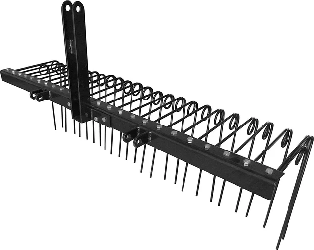 Field Tuff 3 Point 72 Inch Powder Coated Steel Pine Straw Rake Black (Used)
