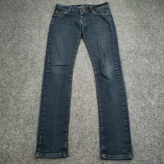 Papaya Jeans Womens 7 Low Rise Skinny Zip Closure 5-Pocket Dark Wash Blue Denim