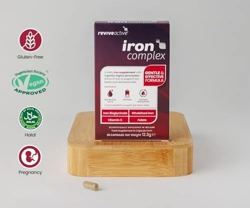Iron Iii Complex GENTLE IRON BISGLYCINATE Complex with Vitamin C & B Vitamins - 30 ...