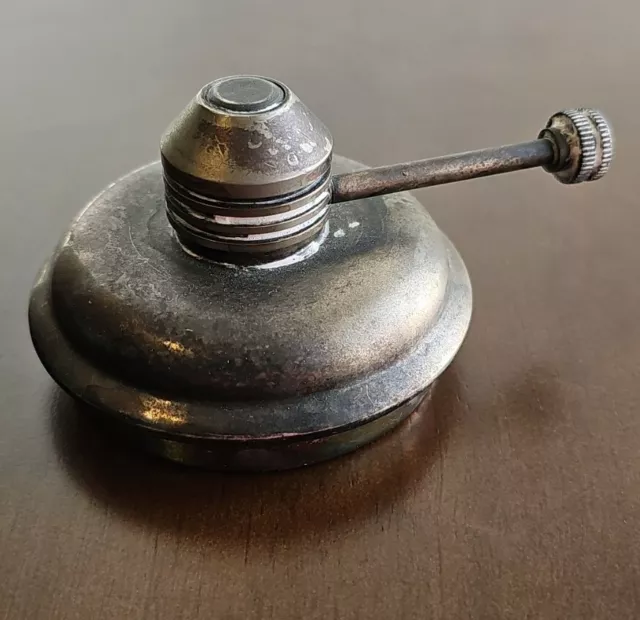 Vintage Methyl Alcohol Lab Lamp Burner 3" Dia. Silver Plated Chemistry