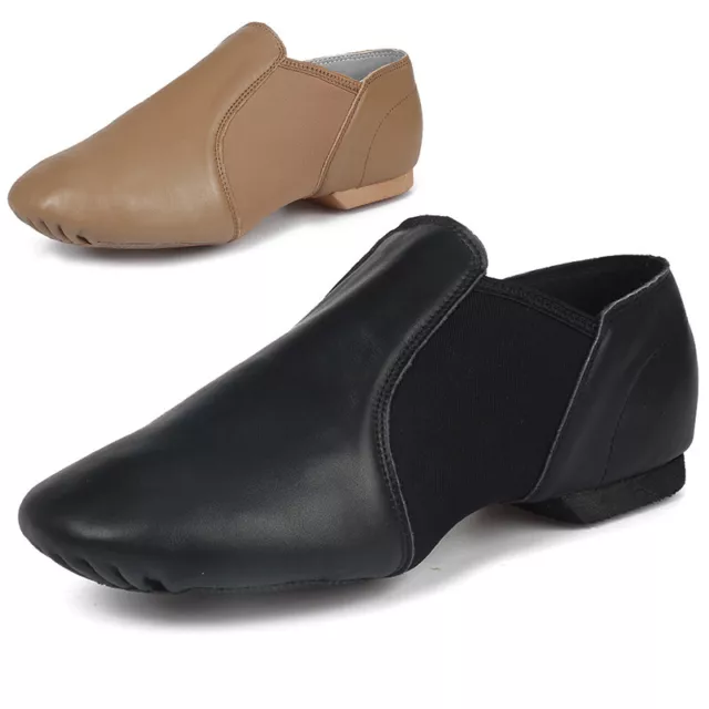 Genuine Leather Jazz Shoes Stretch Women Girls Unisex Ballroom Jazz Shoes Flat