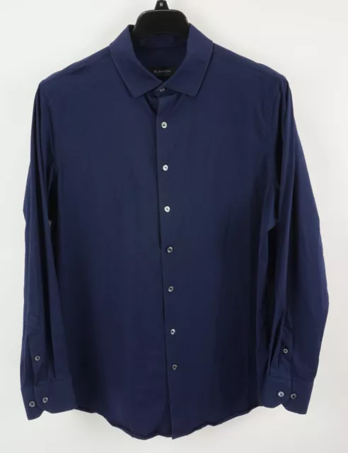 Bugatchi OooHCotton Tech 8-Way-Stretch Men's XL Long Sleeve Navy Button Up Shirt