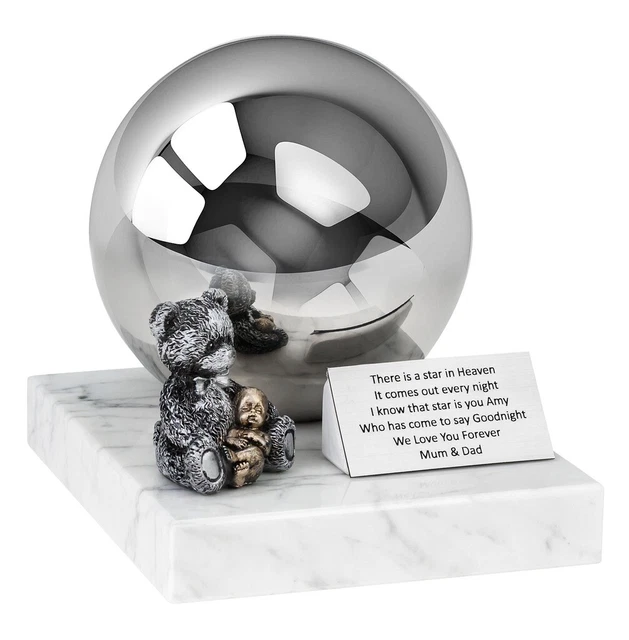 Teddybär Cremationurn für Kind Denkmal Kleinkind Urne Schöne Einäscherung Ash