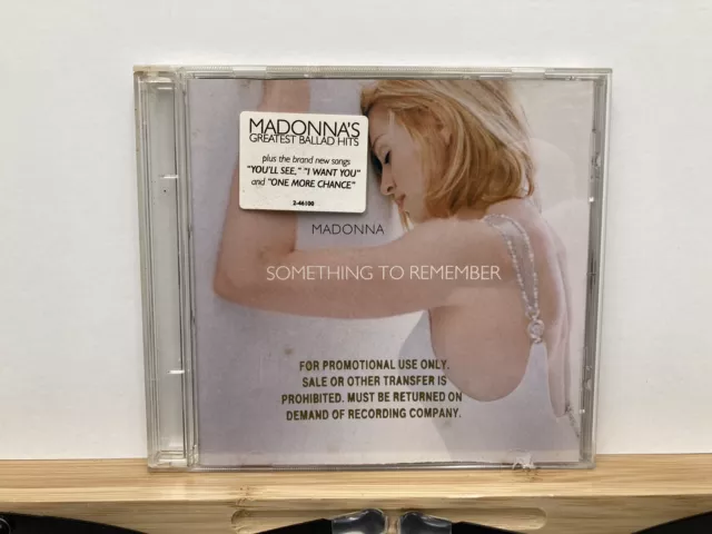 MADONNA SOMETHING TO REMEMBER ORIG 1ST USA GOLD STAMPED PROMO CD w/ HYPE STICKER