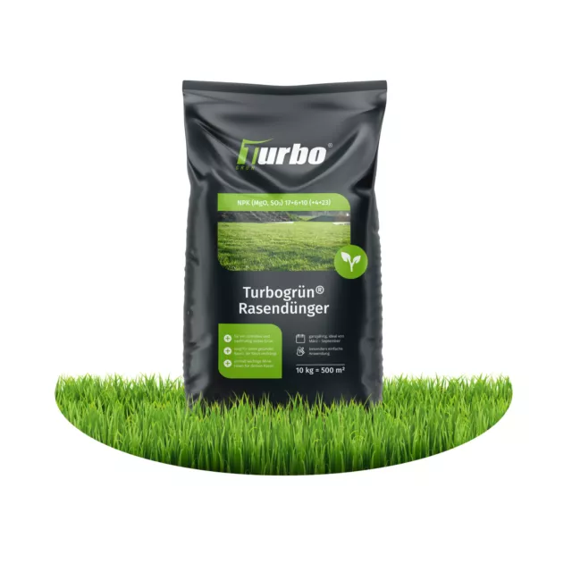 Turbogrün Rasendünger für 500 m² - gesunder Rasen verdrängt Moos