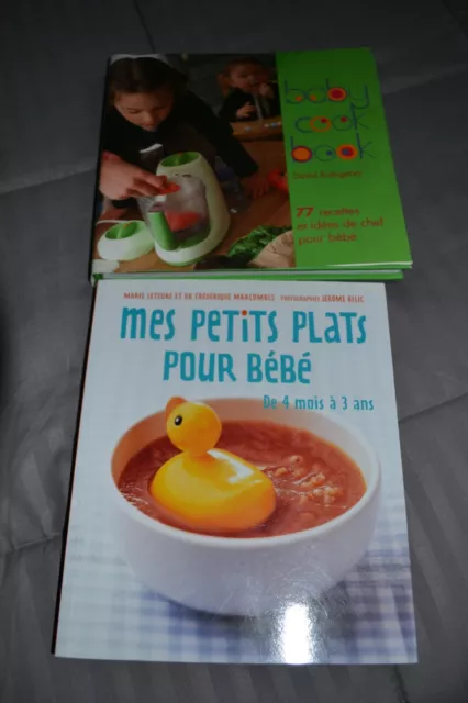 2 livres de cuisine pour bébé jusqu'à 3 ans, recettes et photos, très bon état