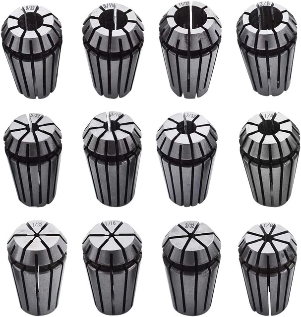 ER-16 Collet Set 12PCS ER-16 Spring Collet Set 1/32-3/8 CNC Super Precision 3/32