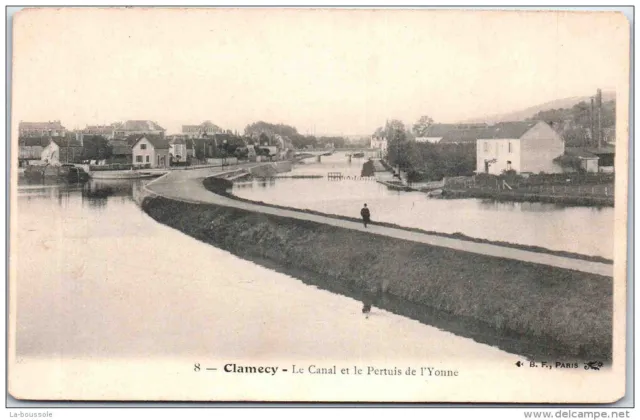 58 CLAMECY - le canal et le pertuis de l'yonne