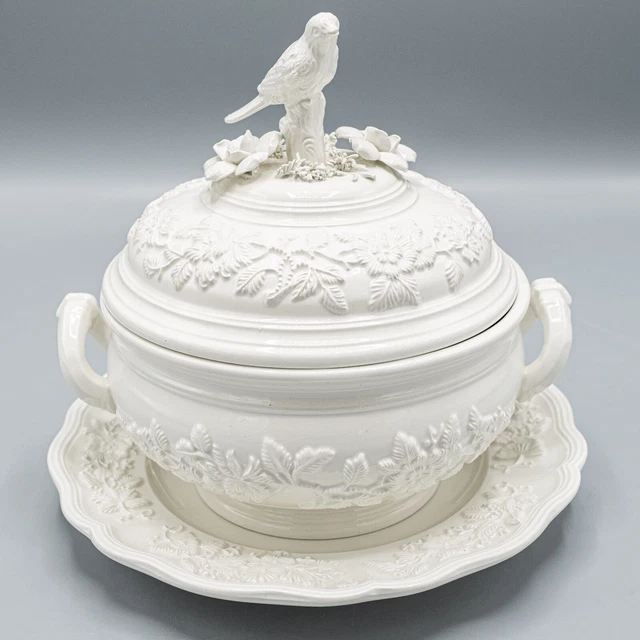 Mottahedeh Museum Reproduction Bird Musee Des Arts Small Tureen Lid Underplate 4