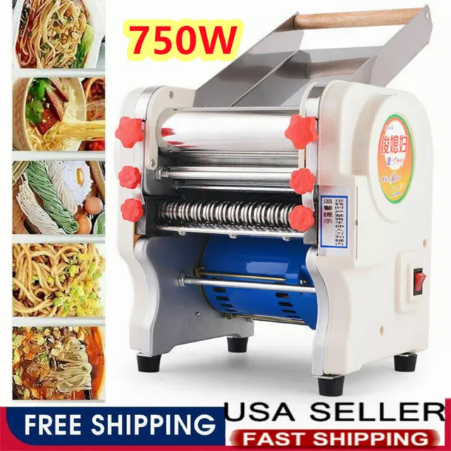 220V 750W Electric Pasta Press Maker Noodle Machine Commercial Stainless Steel