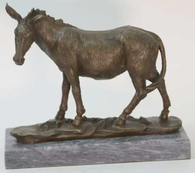 Vintage Cast Metal Bronze Donkey Burro Great Detail Home Art Decor Statue SALE