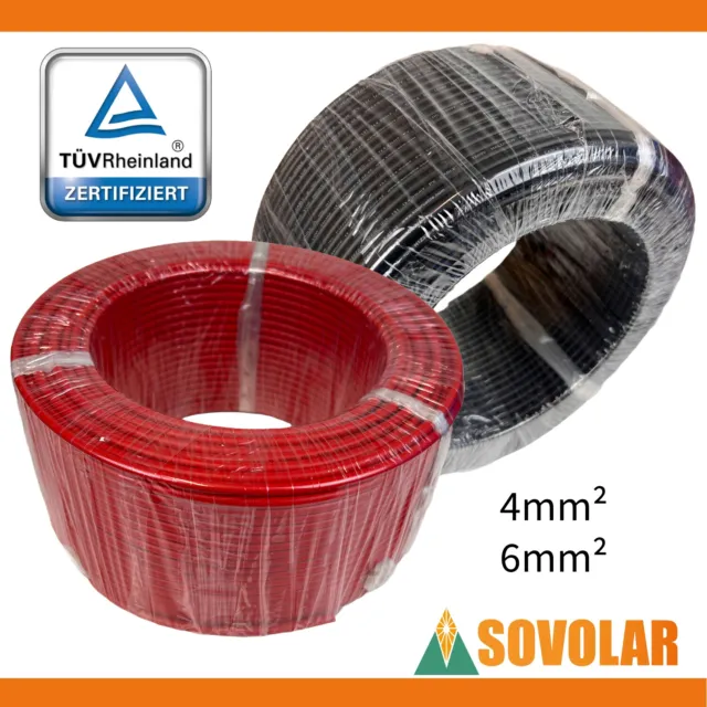 Solarkabel METERWARE 1-100m PV Solarleitung 4mm2 6mm2 rot schwarz Photovoltaik