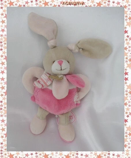 Doudou Peluche Lapin Hochet Rose Pétales Mon doudou à moi Doudou Et Compagnie