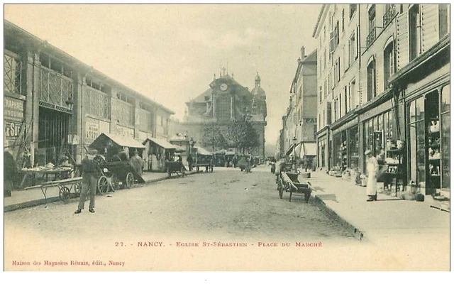 54 . n° 32606. NANCY.EGLISE ST SEBASTIEN.PLACE DU MARCHE
