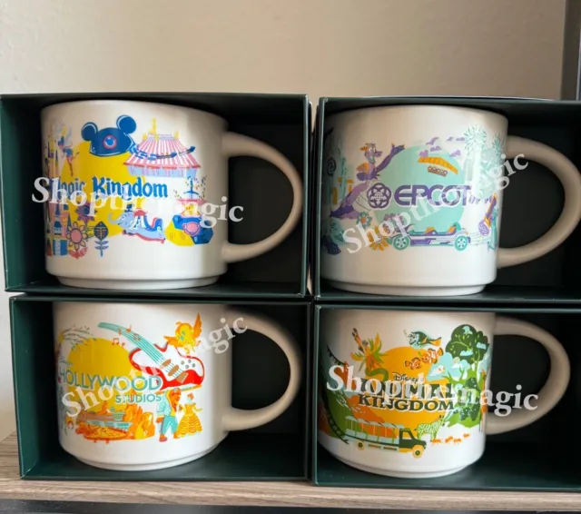 2024 Disney Starbucks Discovery Series Epcot Magic Hollywood AK Mugs BUNDLE Of 4