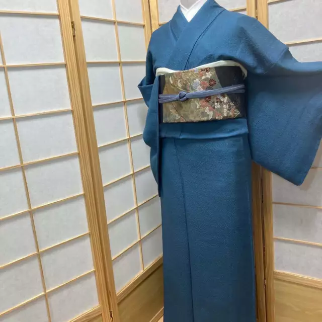 9323# Japanese Kimono Vintage Pure Silk Robe Traditional Kimono only sold 158cm