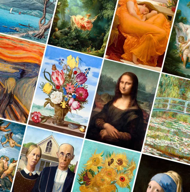 FAMOUS PAINTERS PRINTS - Classic Art Posters - A4 A3 A2 - Home Decor Wall Art
