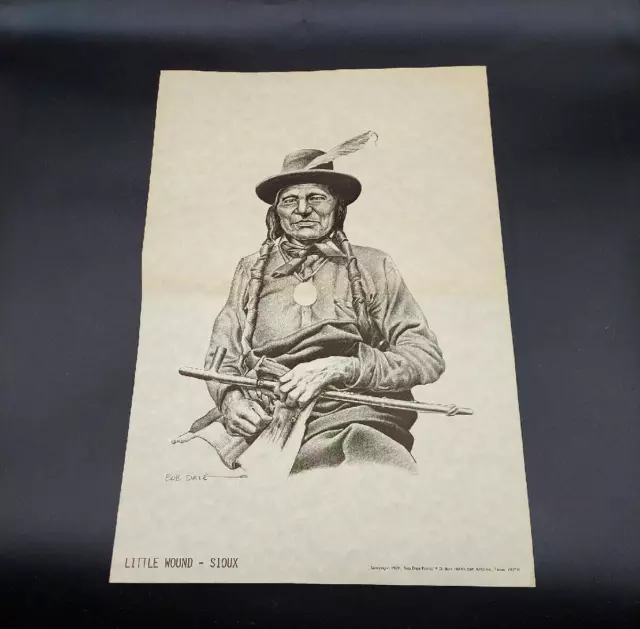 Vintage Bob Dale Print Native American Indian 11" x 15"