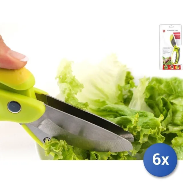 6x Ciseaux Salade Inoxydable Poignée Coloré Home