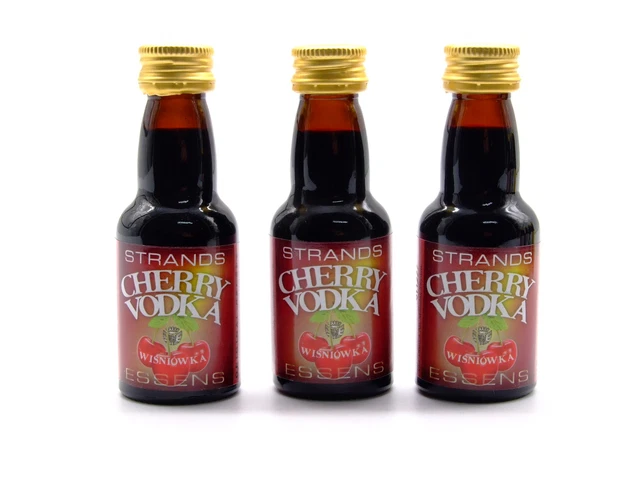 3 x vodka cereza 25 ml - esencia de vodka sin alcohol, esencia aromatizante