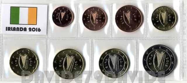 SERIE COMPLETA 8 MONETE EURO IRLANDA irlande irland ireland eire 2016 _ FDC