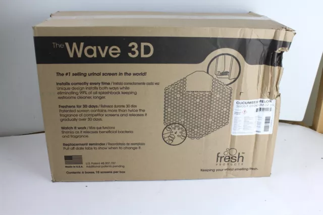 60 pack case Fresh the Wave 3D urnial screen deodorizer Cucmber Melon