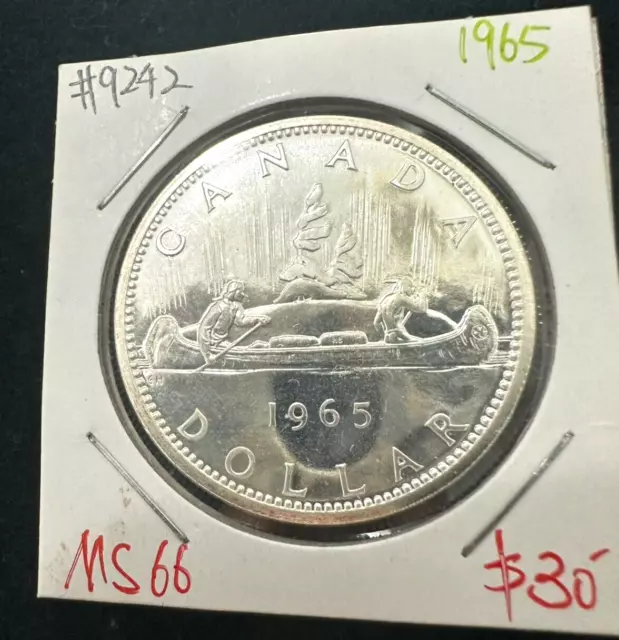 High Grade Canada 1965 Proof-like Silver Dollar #2942