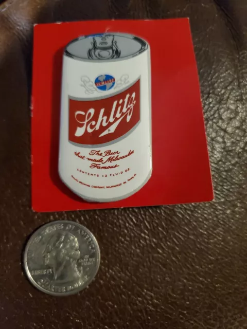 Vintage 1970's Schlitz Beer Can Pin Button New