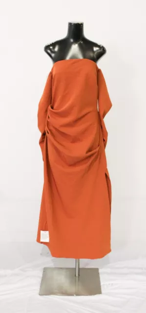 Asos Design Women's Bardot Ruched Sleeve Midaxi Dress AK1 Rust Size US 10 NWT