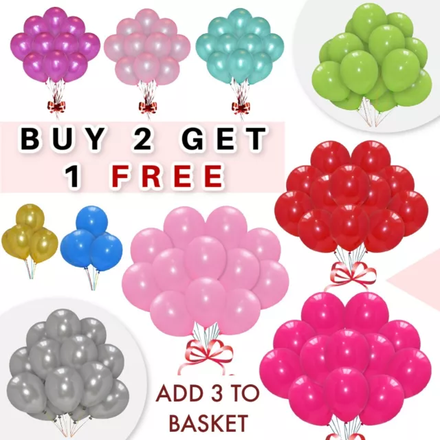 BALLOONS 5-50 Latex BALOONS Kit Helium 10'' Colour Party Wedding BIRTHDAY Decor