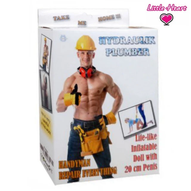 Bambolo gonfiabile uomo bianco idraulico superdotato 20 cm plumber love doll